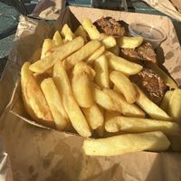 Chips and dumplings   at Northcote Fish & Chips in Northcote