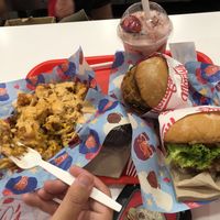Tots/fries, milkshake,burger, chick’n sandwich  at Monty's Good Burger in Riverside