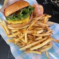 Single cheeseburger with house sauce   at Monty's Good Burger in Riverside
