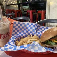 Pumpkin pie shake and burger   at Monty's Good Burger in Riverside