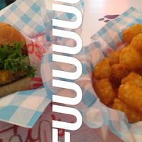 Double with tots. (Missing: sauces) at Monty's Good Burger in Riverside