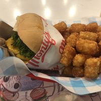 Double with cheese and Taters!!!! at Monty's Good Burger in Riverside
