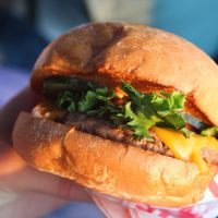 Single Burger at Monty's Good Burger in Riverside