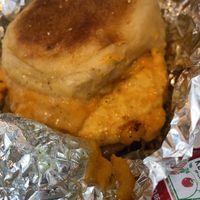 Egg, sausage and cheese  at Pure Juicery Bar in Cary