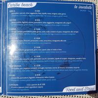 Lunch menu - salads at Caribe Beach Food & Drink in Finale Ligure