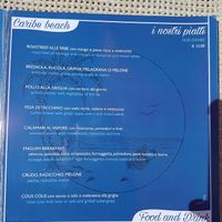 Lunch menu - mains at Caribe Beach Food & Drink in Finale Ligure