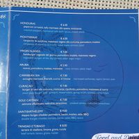 Lunch menu - sandwiches at Caribe Beach Food & Drink in Finale Ligure