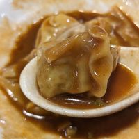 Wontons in spicy sauce at Affinity Vegetarian Garden in Winnipeg