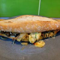 Mushroom Garlic Butter, Parmesan, Brie, Caramelised Onion & Mature Cheese. at Domu in Bangor