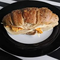 Savory croissant that I took home and filled with vegan cheese and vegan Quorn chicken slices at Domu in Bangor