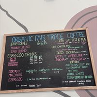 Beverage menu  at Fair Grounds Organic Café & Roastery in Toronto