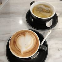Cappuccino with oat milk, Chamomile Flower Tea at The Cakery - Lee Garden in Hong Kong Island