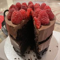 4 inch vegan raspberry chocolate cake - good for 4 pretty large slices or 6 good slices   at The Cakery - Lee Garden in Hong Kong Island
