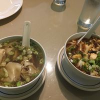 Won ton & hot / sour soup at Delicious Vegetarian Restaurant in Winnipeg