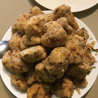 Deep fried mushrooms  at Delicious Vegetarian Restaurant in Winnipeg