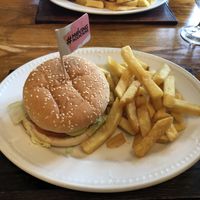 Vegan burger at Green Man in Colne