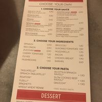 Menu 2 at Macchina Pasta Bar in Barcelona