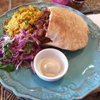 Plato curcuma filled with eggplant! at Curcuma in Pichilemu