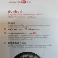 Menu at Wagamama in Swindon