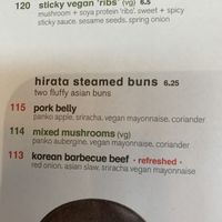 Menu at Wagamama in Swindon