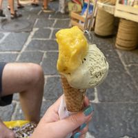 Vegan Mango and pistachio Gelato  at Fresco in Sorrento