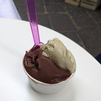 Pistachio and dark chocolate gelato at Fresco in Sorrento