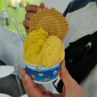Passion fruit and mango gelato at Fresco in Sorrento