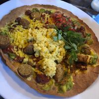 Vegan huevos rancheros  at The Bike Shed Motorcycle Club in London