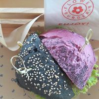 flower burger and cherry bomb at Flower Burger in Rotterdam