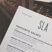 Menu at SLA - Oude Binnenweg in Rotterdam