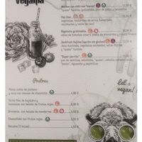 Menu at Vegania in Madrid