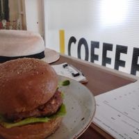 Thai style burger with beyond meat at Man & The Figs in Bangkok