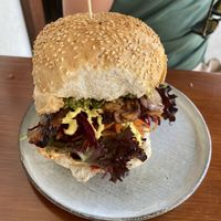 Tempeh burger  at Paseyo in Mullumbimby