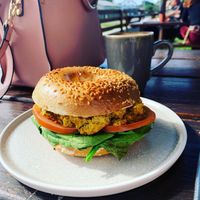 Scrambled tofu bagel  at Paseyo in Mullumbimby