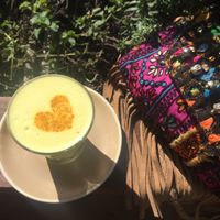 A delicious tumeric latte at Paseyo in Mullumbimby