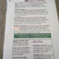 menu at Choice Health Bar in Paia