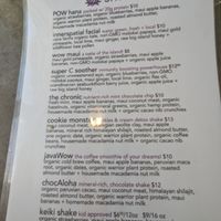 menu at Choice Health Bar in Paia