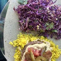 taro burger  at Choice Health Bar in Paia