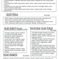Vegan menu at King's Caffe in Malinska