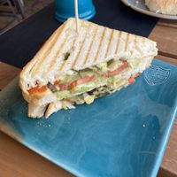 Vegan toast with grilled veggies and vegan cheese  at King's Caffe in Malinska