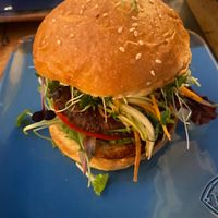 Vegan hamburger  at King's Caffe in Malinska