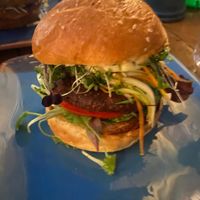 Vegan hamburger  at King's Caffe in Malinska