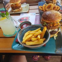 Mega burger and lemonade at King's Caffe in Malinska