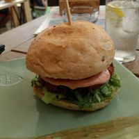 Vegan burger (chickpea Patty with home-made Brokkoli Sauce) at King's Caffe in Malinska