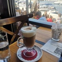 Latte Macchiato with soy milk at King's Caffe in Malinska