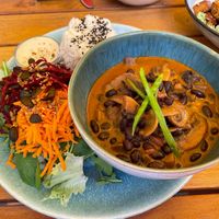 Ragout Stroganoff (Beans and mushrooms)  at My Secret Garden Cafe in Vienna