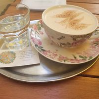 Chai latte with oatmilk at My Secret Garden Cafe in Vienna