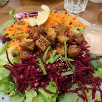 Salad with grilled tofu at My Secret Garden Cafe in Vienna