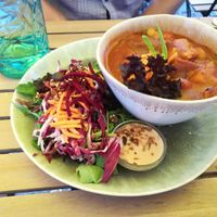 Austrian veggie Gulasch at My Secret Garden Cafe in Vienna
