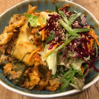 Vegan lasagna at My Secret Garden Cafe in Vienna